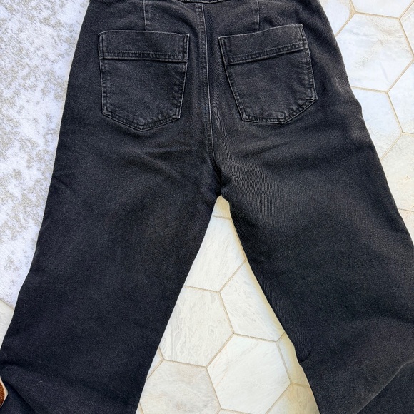 Express Wide Leg High Rise Waist Trouser Jean in Black Size 8 - Picture 2 of 4